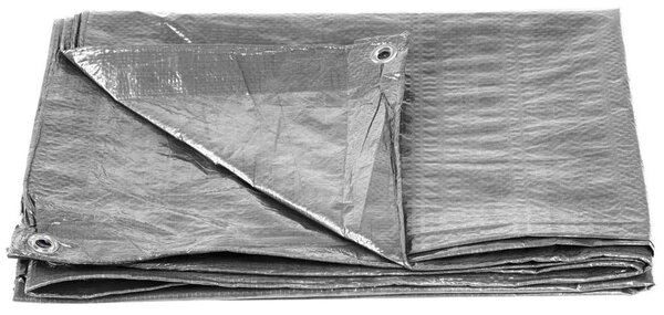 Plachta Tarpaulin Medium 2x2 m, 100 g/m, zakrývacia, SILVER, strieborná, s okami
