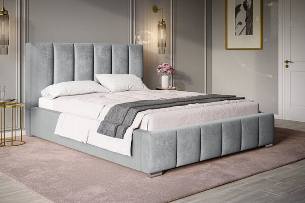 Čalúnená posteľ BED 1 120x200 sivá velvet