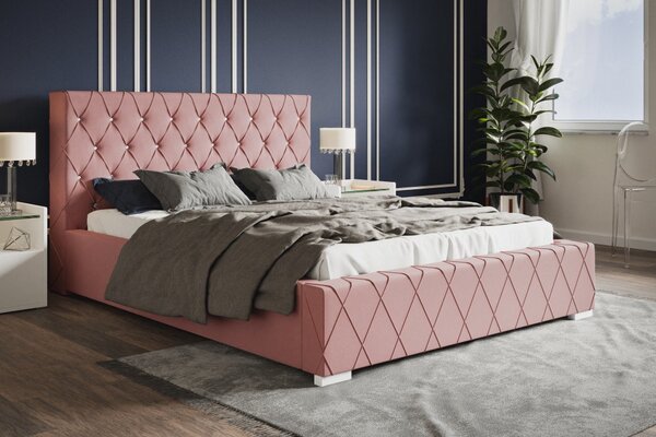 Čalúnená posteľ BED 4 120x200 ružová