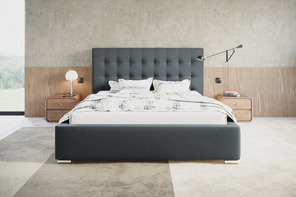 Čalúnená posteľ BED 2 120x200 tmavo sivá
