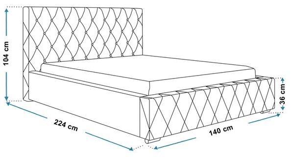 Čalúnená posteľ BED 4 120x200 biela ekokoža