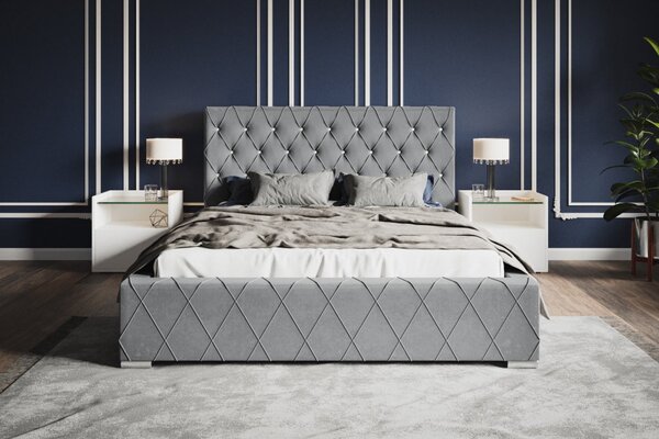 Čalúnená posteľ BED 4 120x200 sivá