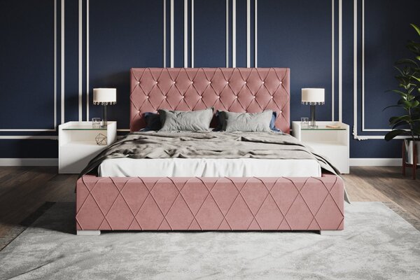 Čalúnená posteľ BED 4 120x200 ružová