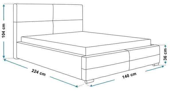 Čalúnená posteľ BED 3 120x200 modrá