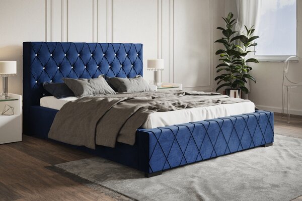 Čalúnená posteľ BED 4 120x200 modrá