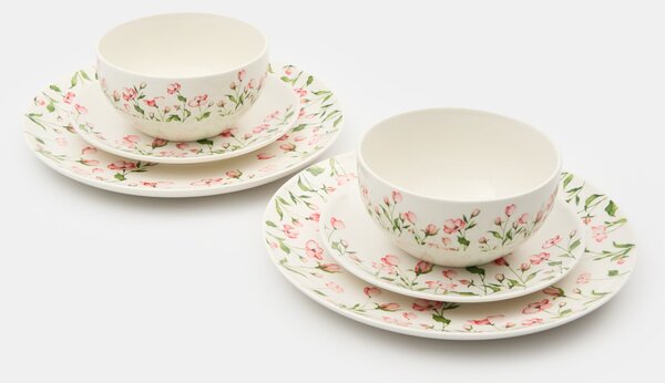 Sinsay - Keramické taniere s kvetinovým motívom, 2 pack - viacfarebná