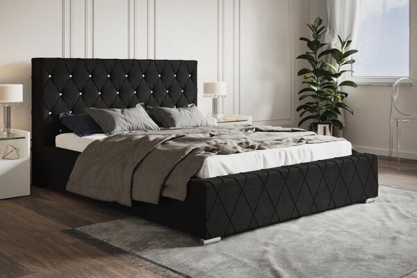 Čalúnená posteľ BED 4 120x200 čierna
