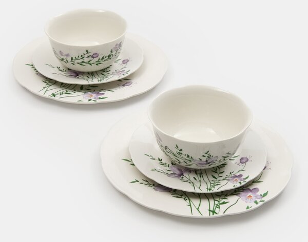 Sinsay - Keramické taniere s kvetinovým motívom, 2 pack - viacfarebná