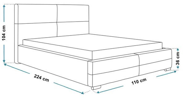Čalúnená posteľ BED 3 90x200 Jasmine sivá