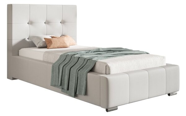 Čalúnená posteľ BED 5 90x200 biela ekokoža