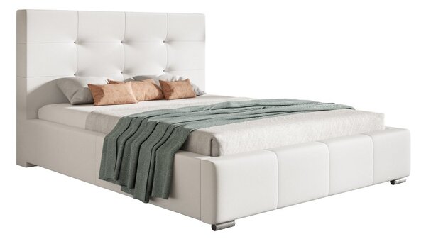 Čalúnená posteľ BED 5 120x200 biela ekokoža
