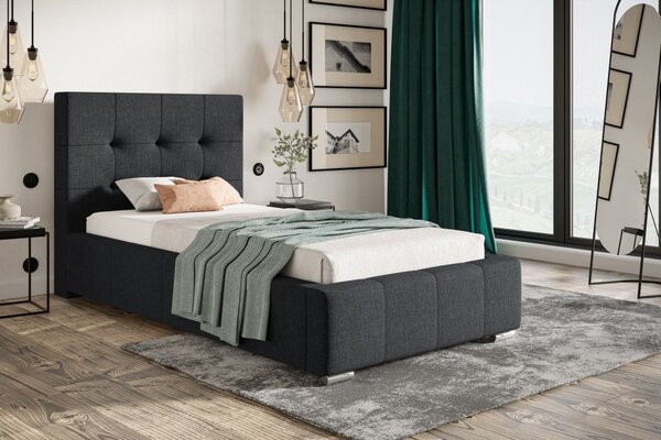 Čalúnená posteľ BED 5 90x200 tmavo sivá