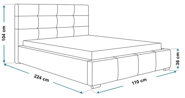 Čalúnená posteľ BED 5 90x200 biela ekokoža