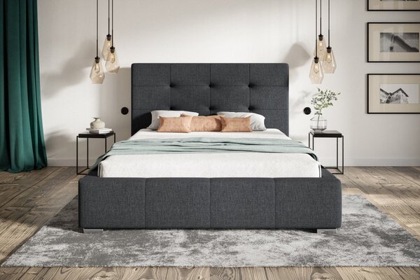 Čalúnená posteľ BED 5 120x200 tmavo sivá
