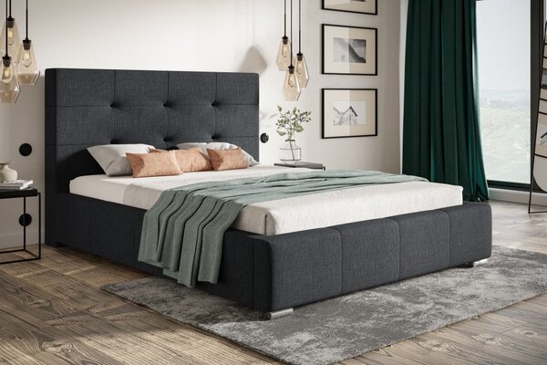Čalúnená posteľ BED 5 120x200 tmavo sivá