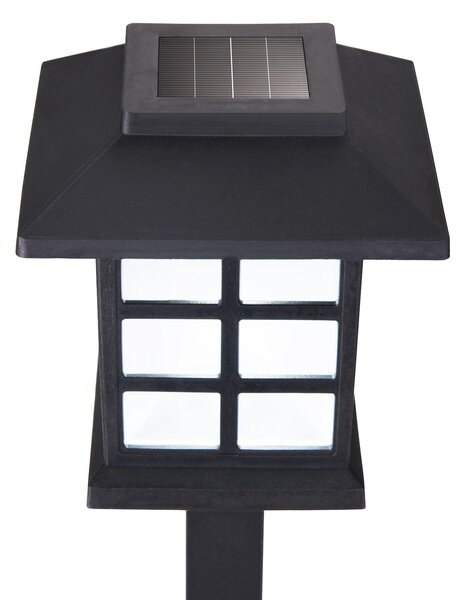 Sada 6 LED solárnych lámp - čierna
