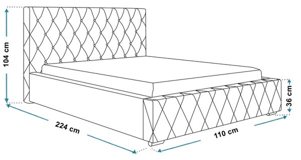 Čalúnená posteľ BED 4 90x200 biela ekokoža