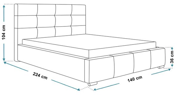 Čalúnená posteľ BED 5 120x200 modrá