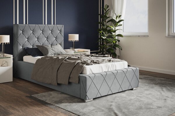 Čalúnená posteľ BED 4 90x200 sivá
