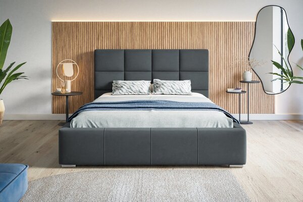 Čalúnená posteľ BED 7 120x200 tmavo sivá