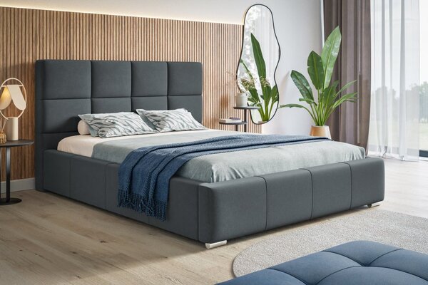 Čalúnená posteľ BED 7 120x200 tmavo sivá