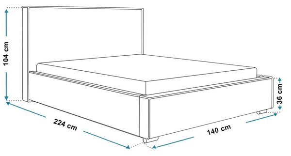Čalúnená posteľ BED 8 120x200 svetlo béžová