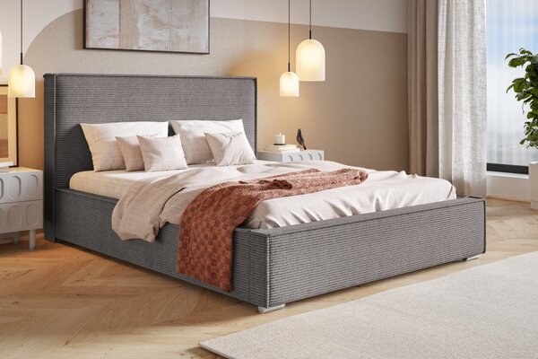 Čalúnená posteľ BED 8 120x200 tmavo sivá