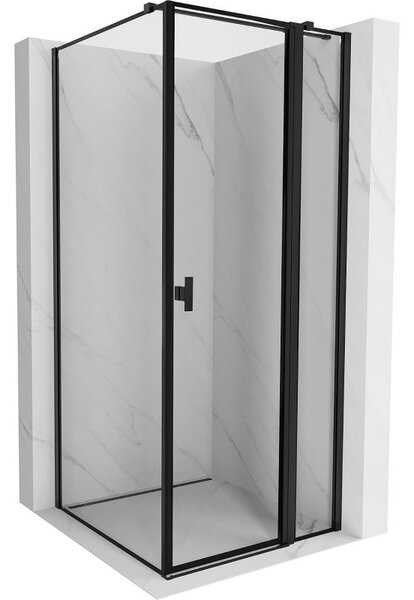 Mexen Mist T sprchová kabína otočná pravá 80 x 80 cm, čierny rám, čierna - 8A4T-080-080-70-70-P