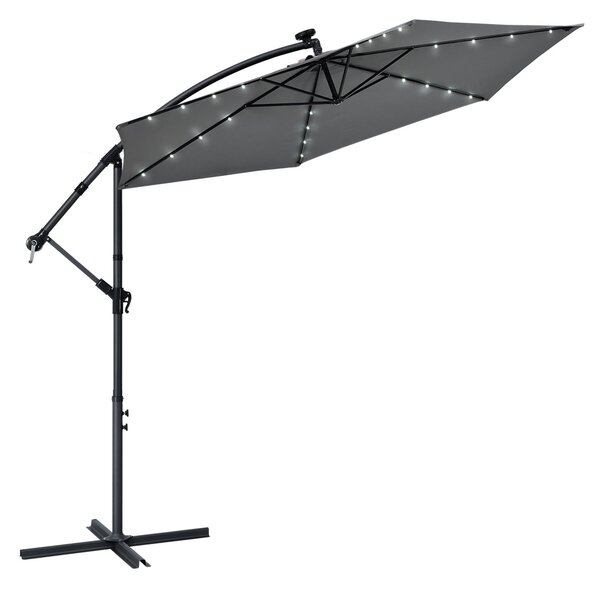 LED slnečník Brazília 3,5 m - tmavosivý