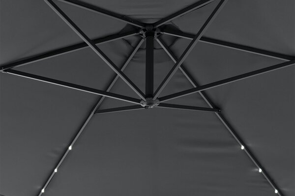 LED slnečník Brazília 3,5 m - tmavosivý
