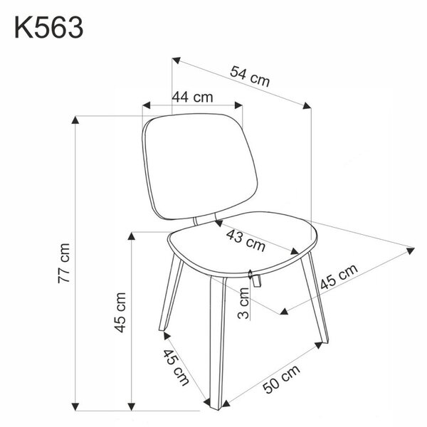 Halmar Jedálenská stolička K563 sivá/orech