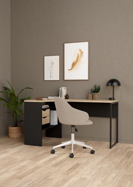 Falco Písací stôl Felix 118 čierny mat/jackson hickory