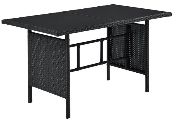 Záhradný ratanový set Manacor - čierny/krémové podušky
