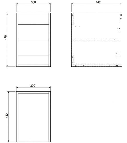 Mexen Box-A skrinka pod umývadlo 30 cm, biely lesk - 91AX1-0300-470-1-00