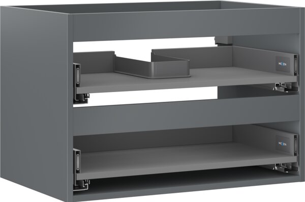 Mexen Box-A korpus skrinky pod umývadlo 70 cm, 2 zásuvky, grafit matný - 91AX0-0700-470-2-66