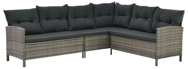 Záhradný ratanový set Manacor - sivý/antracit podušky