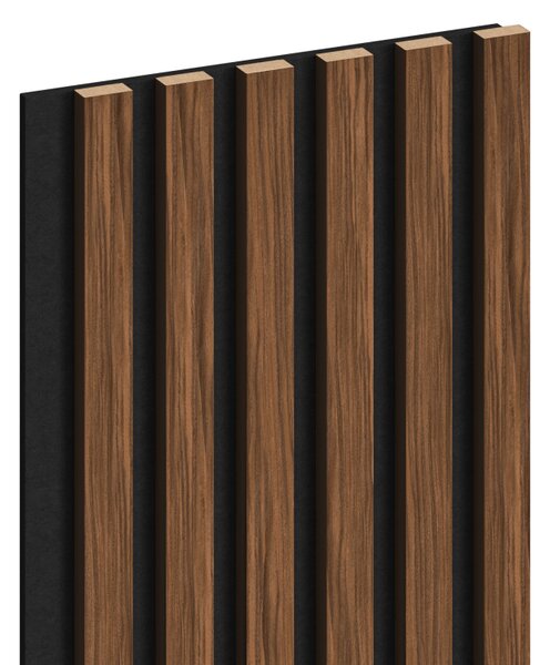 Mexen Lam-F, akustické stenové lamely 275 × 30 cm, plstený podklad 8 mm, technická dyha, mahagón rubínový, S105-275307-3015-013