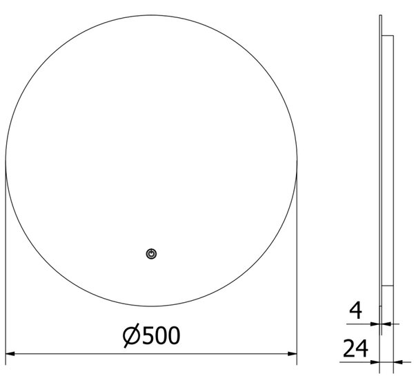 Mexen Erg, okrúhle LED podsvietené kúpeľňové zrkadlo 50 cm, 6000K, vykurovacia podložka proti zahmlievaniu, 9823-050-050-611-00