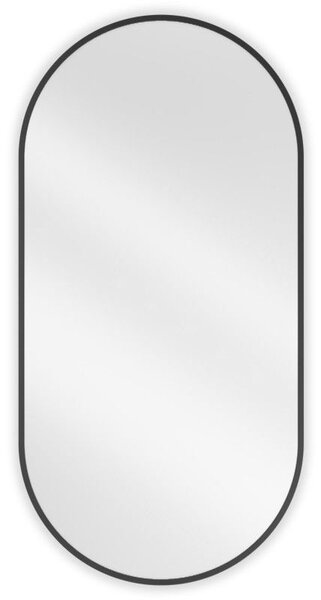 Mexen Loft zrkadlo kúpeľňové oválne 100 x 50 cm, čierny rám - 9851-100-050-000-70