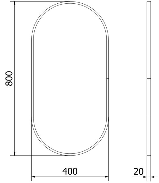 Mexen Loft oválne kúpeľňové zrkadlo 80 x 40 cm, zlatý rám - 9851-080-040-000-50