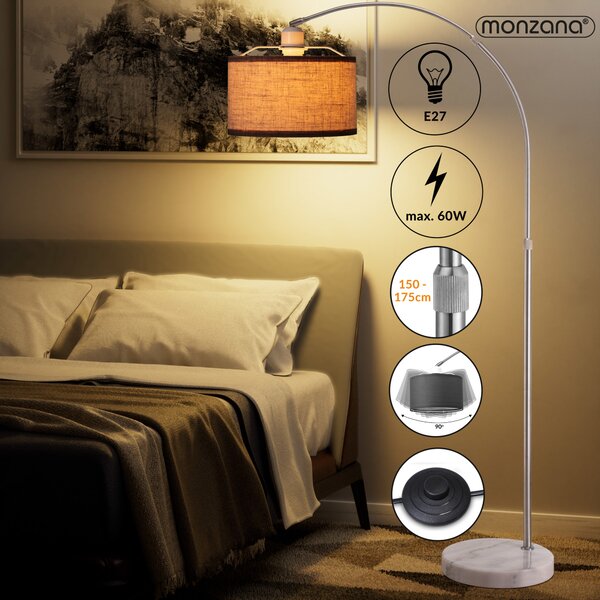 Oblúková stojanová lampa s mramorovou základňou