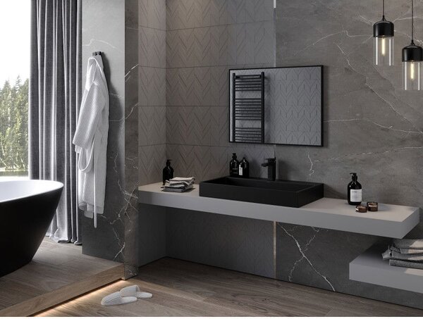 Mexen Loft obdĺžnikové kúpeľňové zrkadlo 80 x 60 cm, čierny rám - 9852-080-060-000-70
