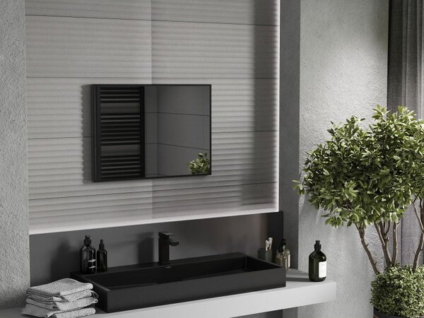 Mexen Loft obdĺžnikové kúpeľňové zrkadlo 70 x 50 cm, čierny rám - 9852-070-050-000-70