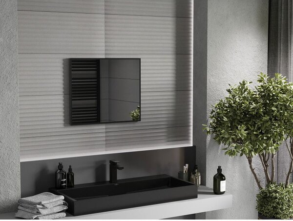 Mexen Loft obdĺžnikové zrkadlo do kúpeľne 60 x 50 cm, čierny rám - 9852-060-050-000-70
