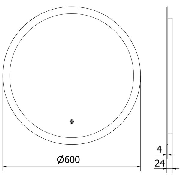 Mexen Oro, okrúhle LED podsvietené kúpeľňové zrkadlo 60 cm, 6000K, vykurovacia podložka proti zahmlievaniu, 9824-060-060-611-00