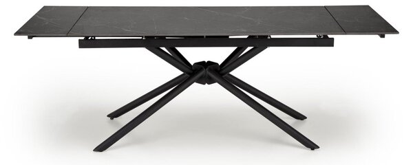 Halmar Rozkladací jedálenský stôl VITORINO 160(220)x90 čierny mramor/čierna - výpredaj skladu