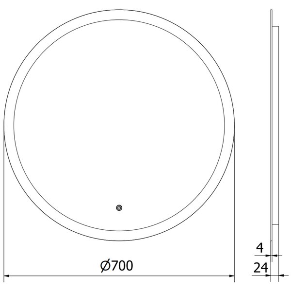 Mexen Oro, okrúhle LED podsvietené kúpeľňové zrkadlo 70 cm, 6000K, vykurovacia podložka proti zahmlievaniu, 9824-070-070-611-00