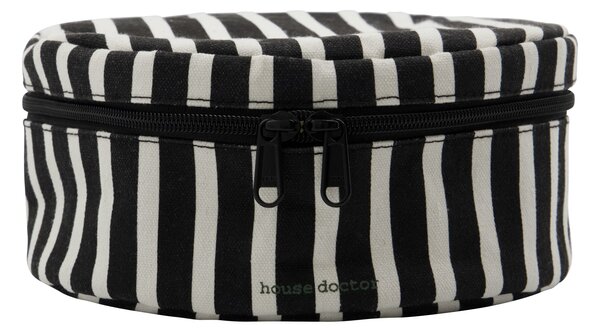 Úložný guľatý box so zipsom Black/Off-white – set 2 ks