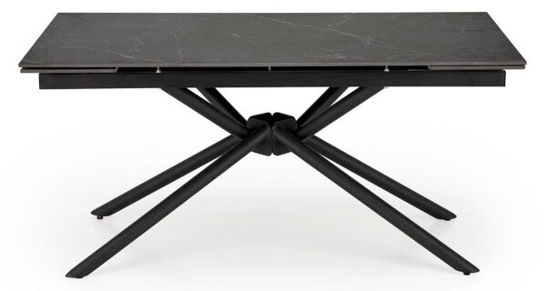 Halmar Rozkladací jedálenský stôl VITORINO 160(220)x90 čierny mramor/čierna - výpredaj skladu