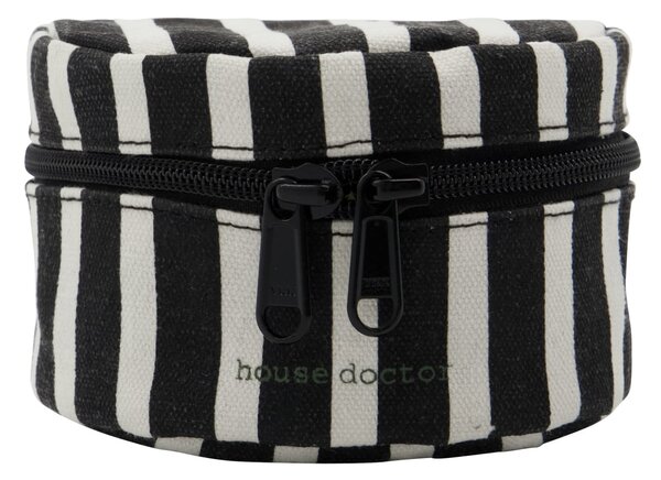 Úložný guľatý box so zipsom Black/Off-white – set 2 ks
